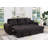 Vera95"W Black Teddy Fleece Reversible Sleeper Sectional Sofa With Storage Chaise