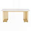 Bureau de direction moderne 70,9 po, grand bureau d'ordinateur blanc avec pieds en métal doré