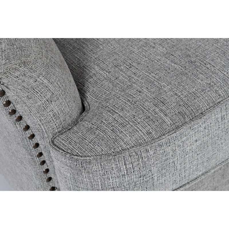 Ines 33" Wide Tufted Polyester Blend Armchair, Ash