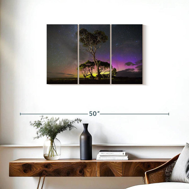 Harnek Aurora Australis Over Trees, 20" H x 33" W