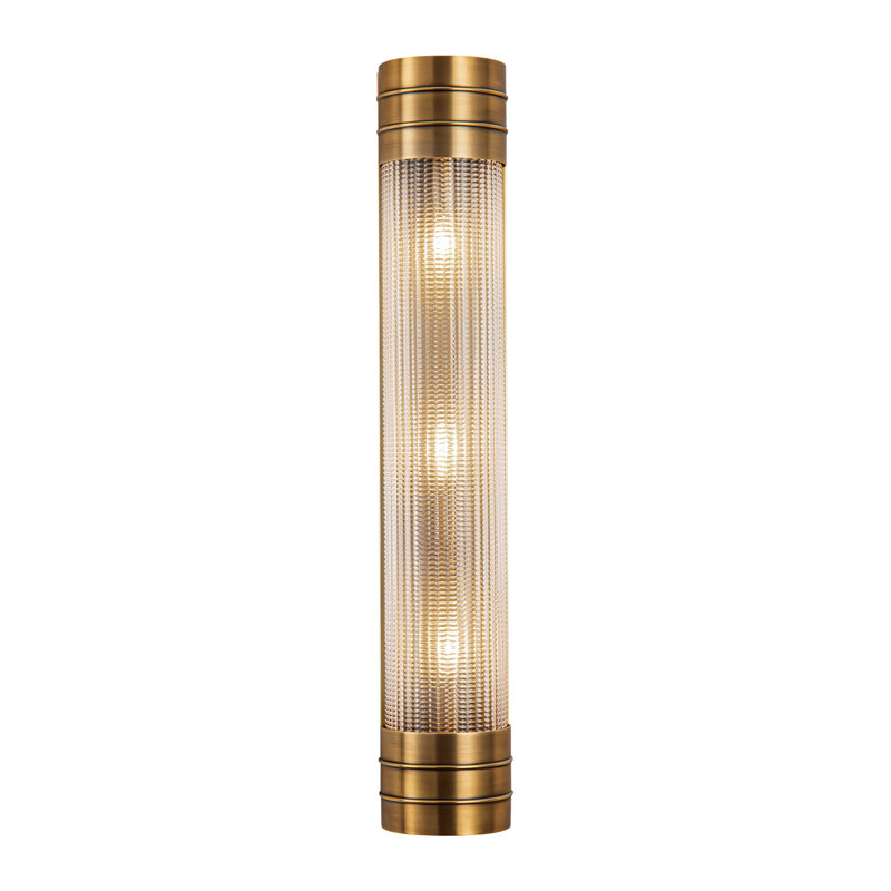 Willard 3 - Light Bath Sconce, Vintage Brass, Clear Prismatic
