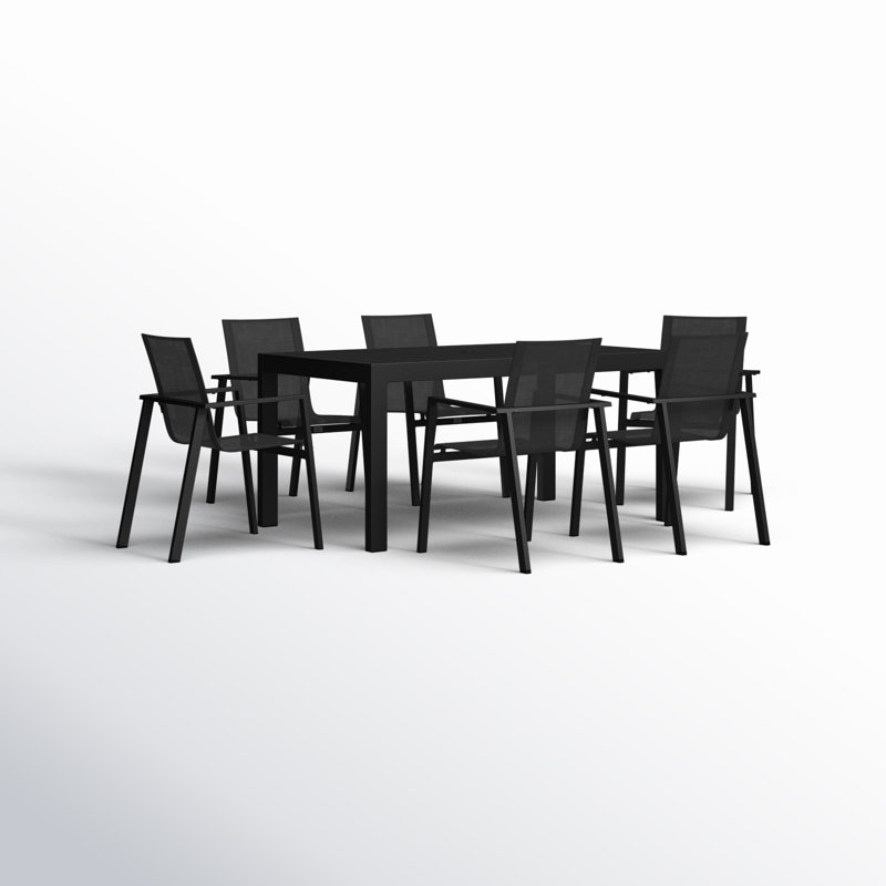 Lift Outdoor 7 - Piece Dining Set, Black