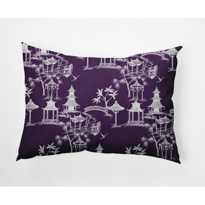 Chinapezka Toile Outdoor Reversible Throw Pillow