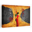 Femme africaine et spirales abstraites, art mural traditionnel rustique-129002530
