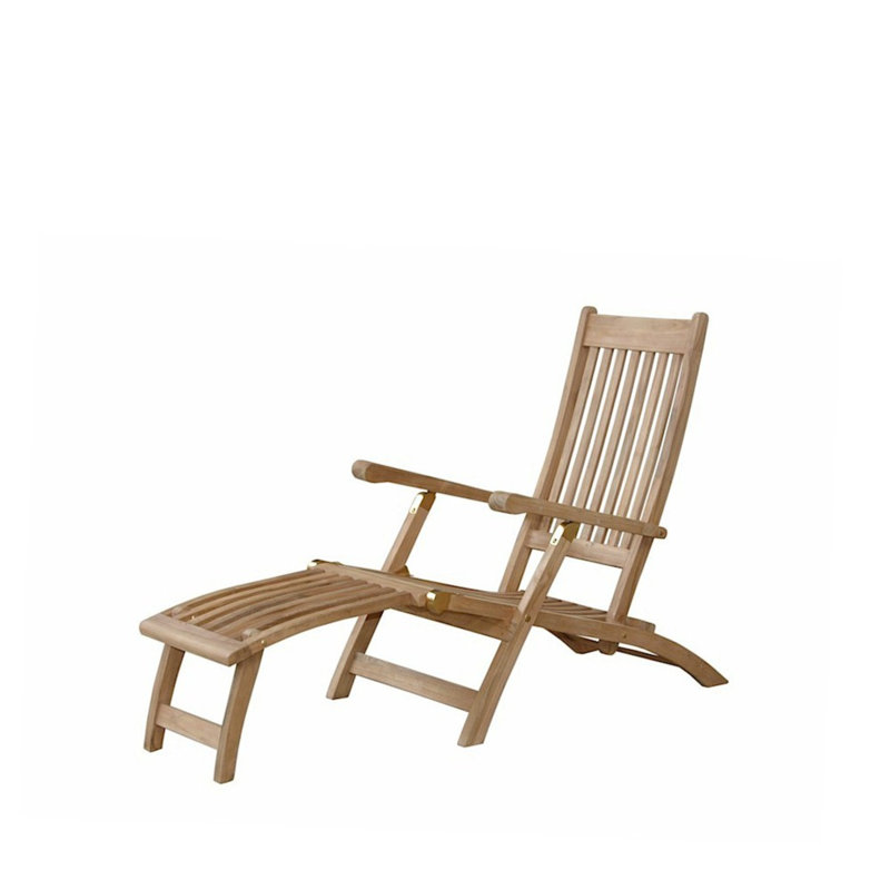 Outdoor Teak Chaise Lounge, (No Cushion)