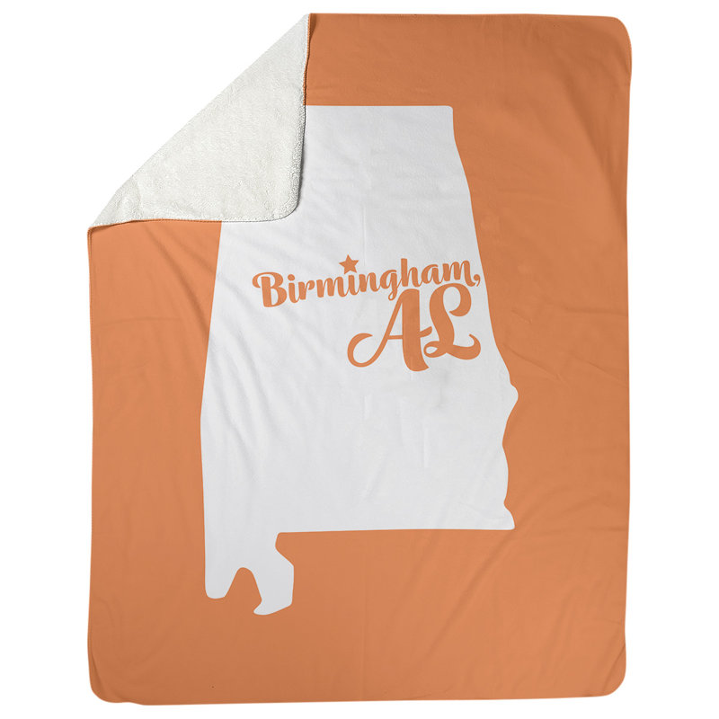 Jeté polaire de birmingham alabama, Orange, l 52,5 po x L 62,5 po