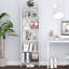 Bibliothèque sur pied H 66,9 po, bibliothèque ouverte à 6 niveaux, grande étagère de rangement, tablette d'angle, mobilier de décoration pour bureau personnel, salon, chambre à coucher, blanc 