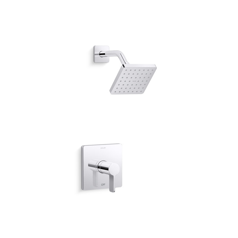 Garniture de douche Parallel ™ Rite-Temp, Laiton brossé moderne éclatant