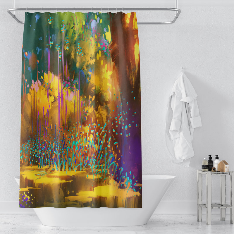Rideau de douche + crochets, 72 po x 70 po