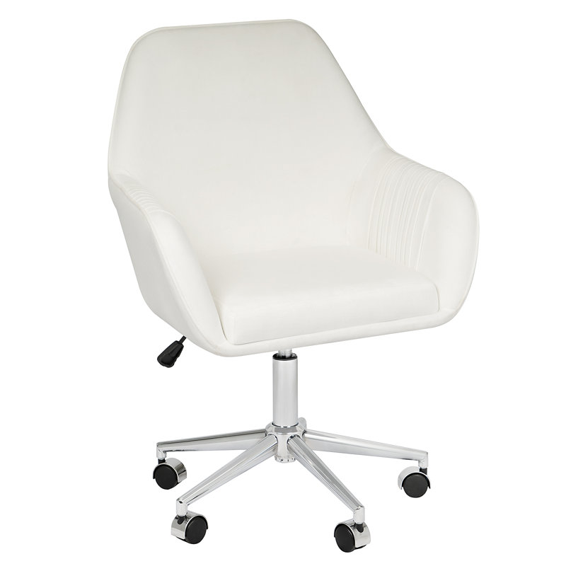 Fauteuil de bureau Kelly avec support lombaire et siège pivotant, Blanc