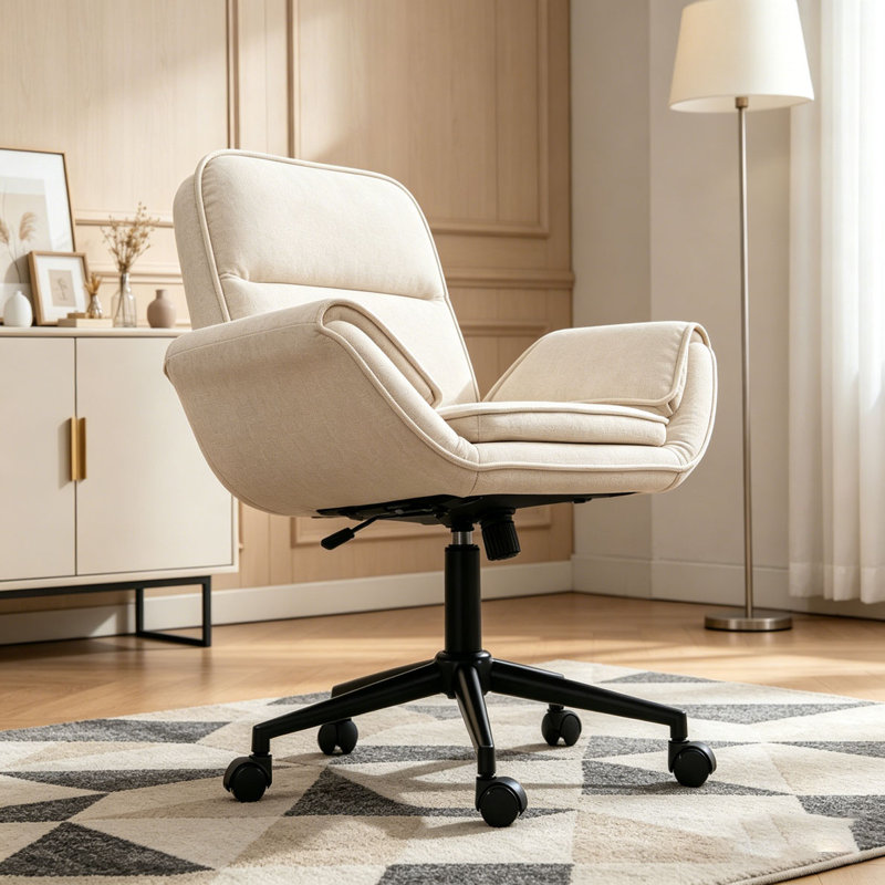 Chaise de bureau Criss Cross, Tissu, Beige