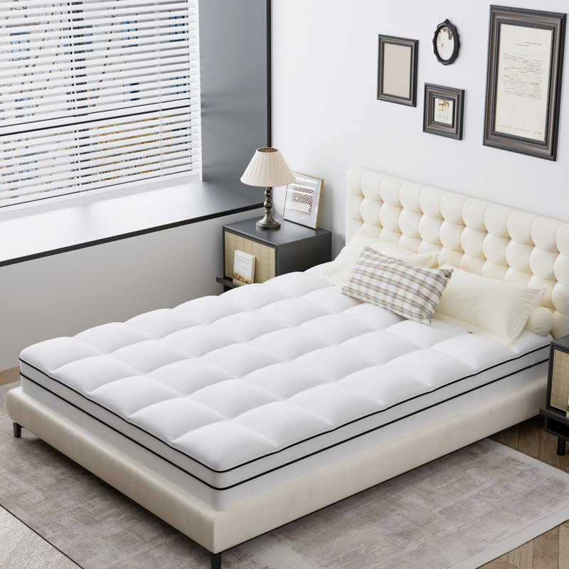 4" Memory Foam Mattress Topper with 8-21 Inch Deep Pocket, Queen