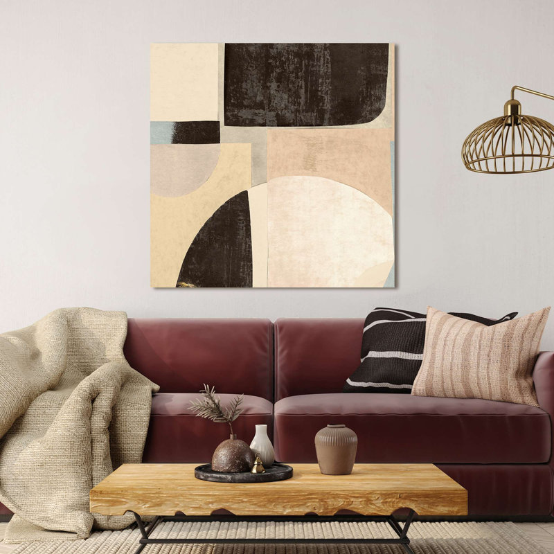 Abstract And Geometric Painting: Pale Winter II - Wrapped Canvas Print, 90cm H x 90cm W