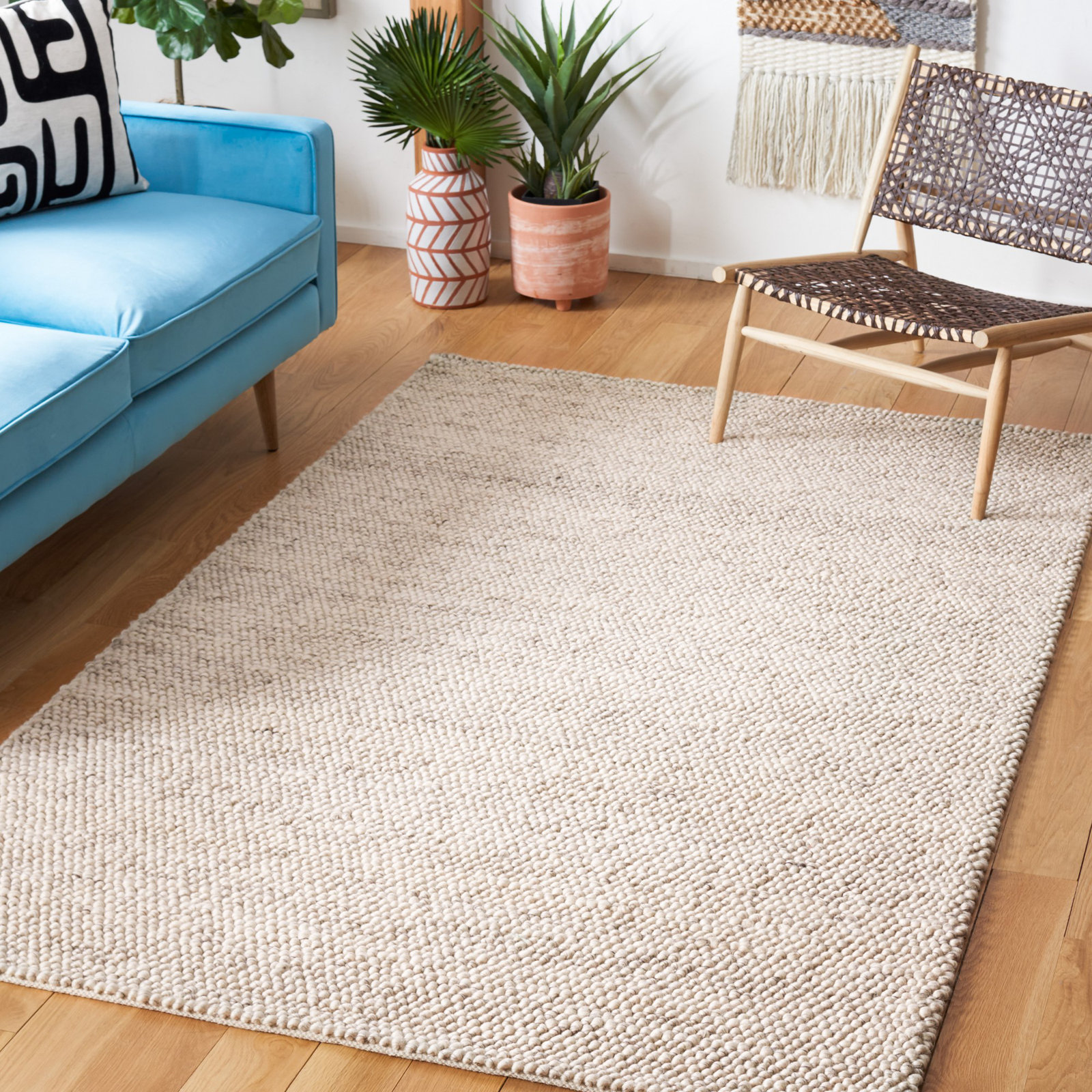 Danie Natural Area Rug in Gray/Ivory, Rectangle 2' x 3'