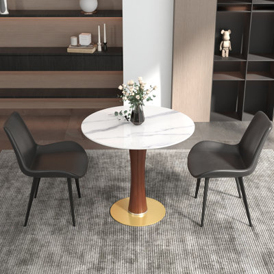 33.46 " Round Conference Table and 2 Chairs