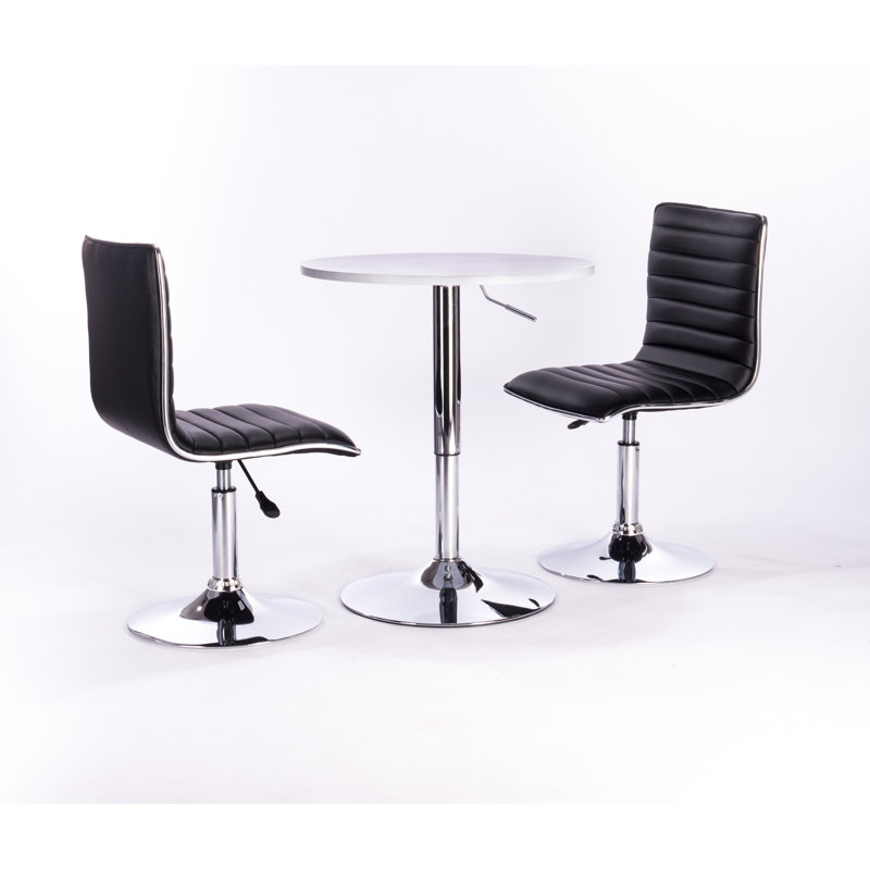 Swivel Upholstered Adjustable Height Counter Stool with Metal Frame, Black