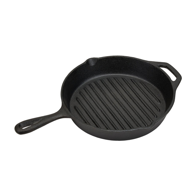 25cm Cast Iron Grill & Griddle Pan