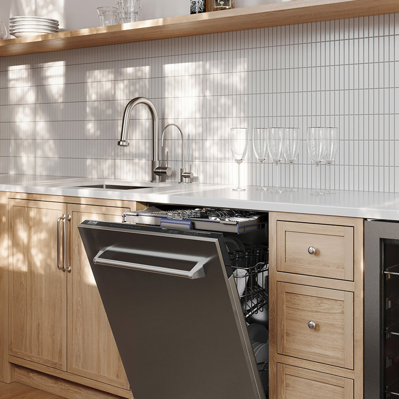 ZLINE 24" Tallac Series 3rd Rack Tall Tub Dishwasher with Stainless Steel Tub, 51dBa, Stainless Steel