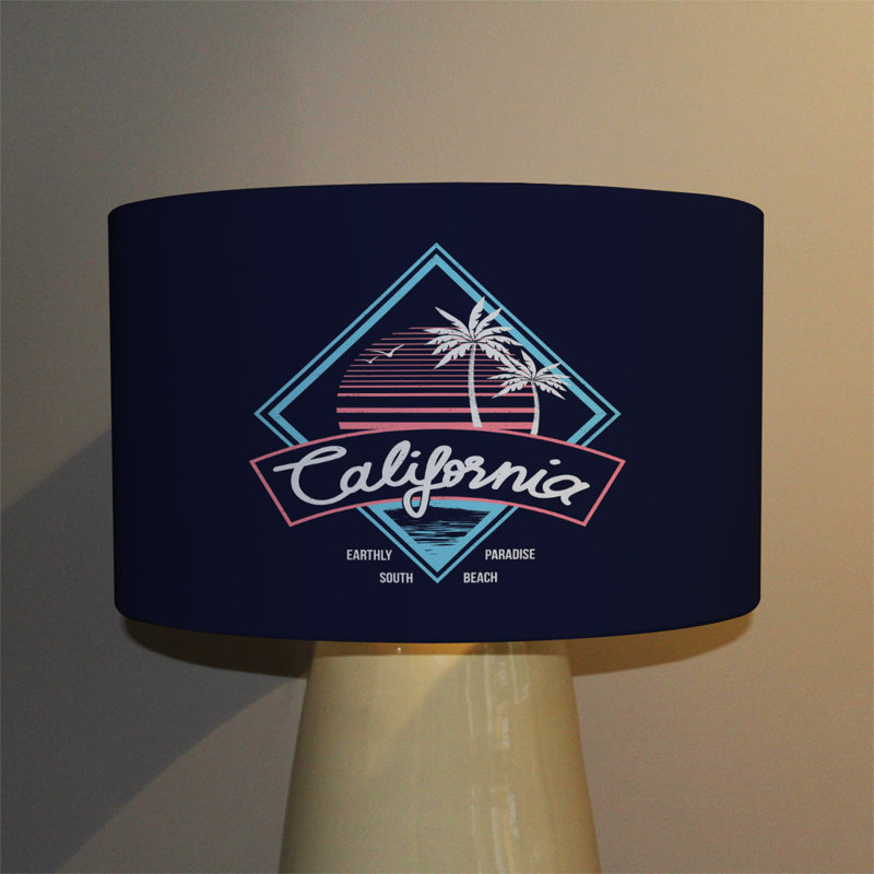 Cotton Drum Lamp Shade ( Uno ), 22cm H x 25cm W x 25cm D