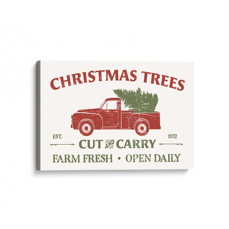 «Farm Fresh Christmas Trees», impression de signe, Toile tendue, H 32 po x l 48 po x P 1,25 po