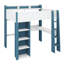 Lit mezzanine pleine grandeur avec tablettes de rangement, portemanteaux, bureau-731478327
