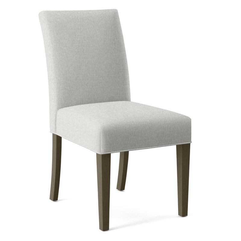 Manhattan Upholstered Dining Chair, White Performance Fabric; 0851-94, Stone Hearth Finish