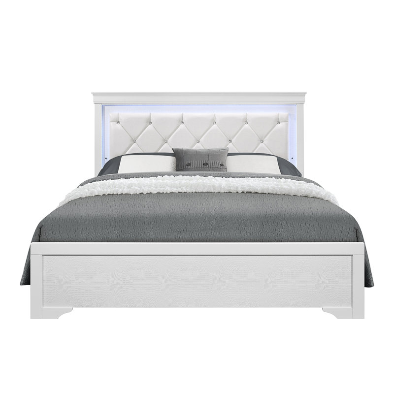 SHAKER WHITE FULL BED WITH LED, Full