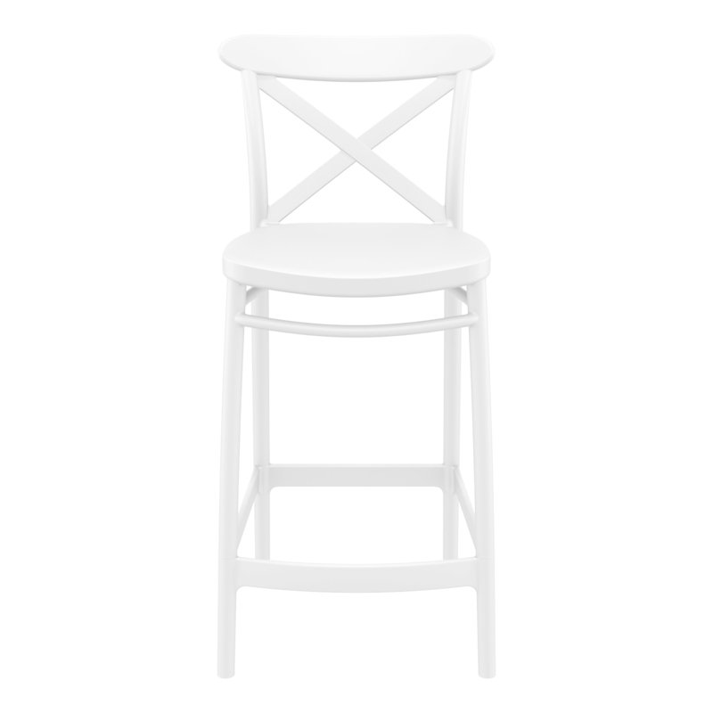 Tabouret Bijou, Blanc, Tabouret de comptoir (siège d'une hauteur de 25,6