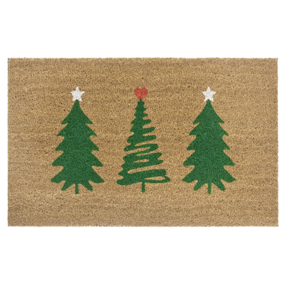 Mix Mats Decorated Pine Trees Doormat