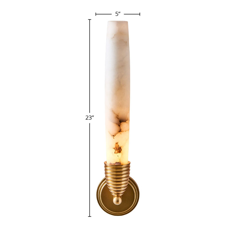 Gypsum 1 LT True Brass Wall Sconce Kalco