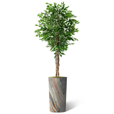 Artificial Tree In Modern Planter, Fake Ficus Silk Tree Home Decoration (Plant Pot Plus Tree)