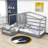 Oakengates Twin Size Wood L-Shaped House Beds with Fence-2074884983