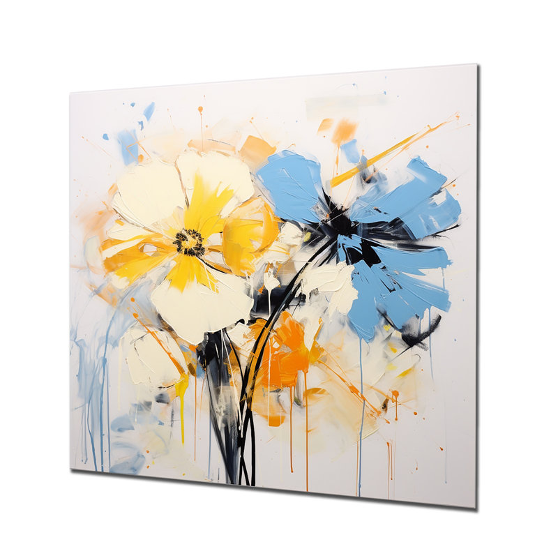 Bernardston - Violet Wall Art Living Room, Sans cadre, métal, H 30 po x l 30 po