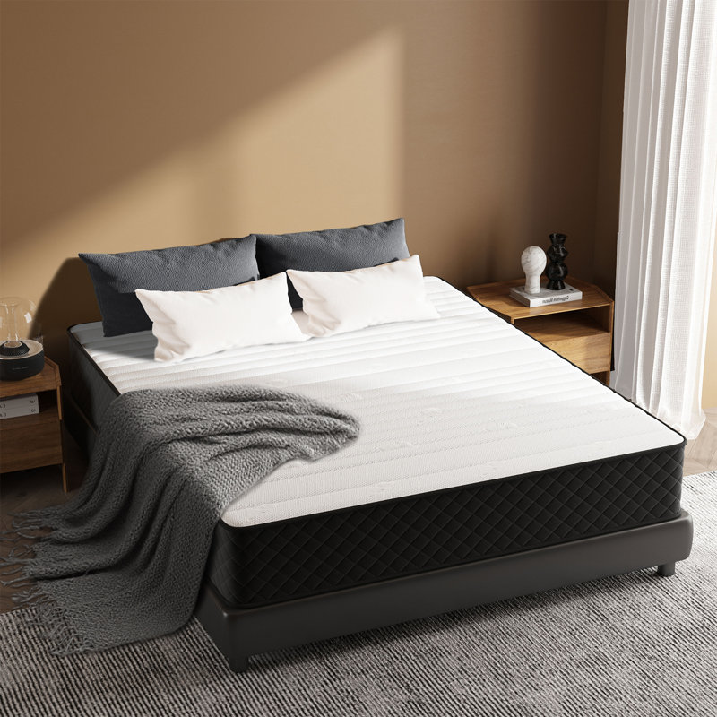 Alwyn Home Mattress Stijn Hybrid Mattress Firm Mattress Memory Foam Mattress in a Box Extra Support, Queen, 12"