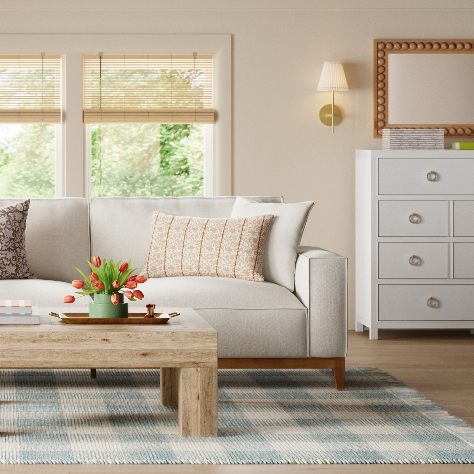 Cosette Hand-Woven Plaid Rug, Rectangle 8' x 10'