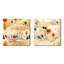 Aubepine - Ensemble de 2 carrés à motifs abstraits de paysages métalliques-102677437