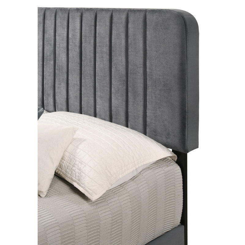 Contemporary Bed For Comfort, Grey, Queen