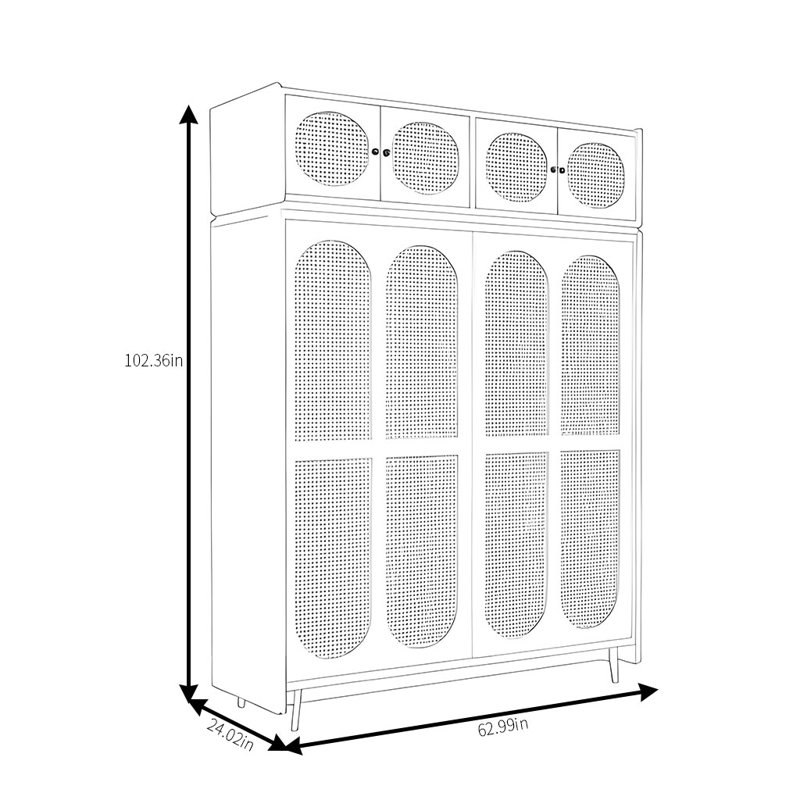 Coro, H 102,36 po x l 62,99 po x P 24,02 po