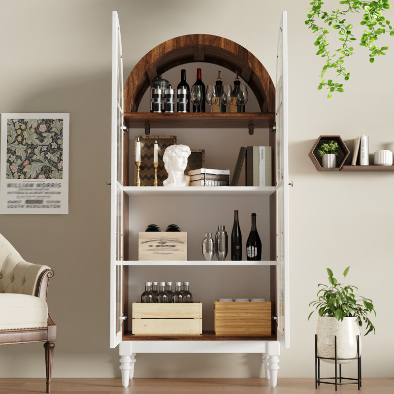 76 cm W Display Cabinet, White