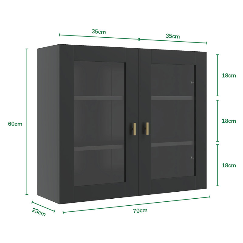 3 Piece Cube Shelf, Black