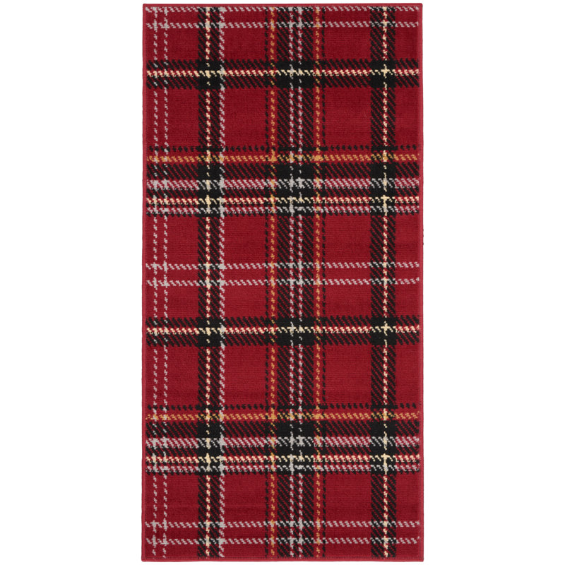 Hankinson Plaid Indoor / Outdoor Rug, Runner 2'3" x 7'6"