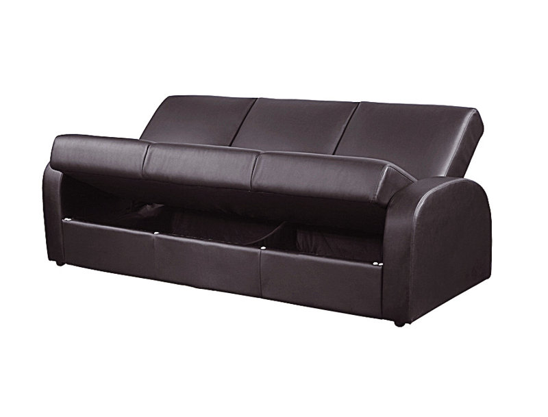 Cauldwell 3 Seater Faux Leather Sleeper, Brown