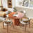 43" Round Walnut Color Solid Wood Small Dining Table With Solid Wood Tabletop For 2-4 People-125703006-125703009-125703010