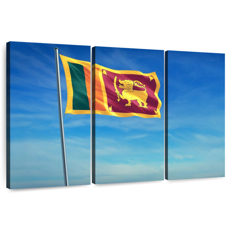 Hoisted Sri Lanka Flag, 20" H x 33" W