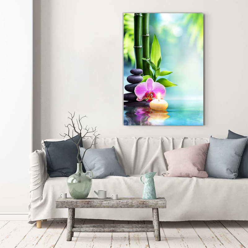 Orchid And Bamboo - Wrapped Canvas Print
