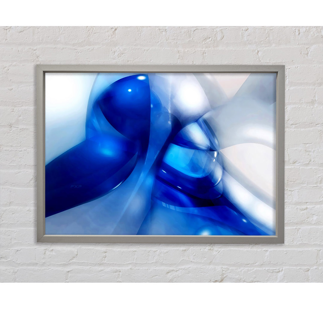 Liquid Blue Energy - Einzelner Bilderrahmen Kunstdrucke auf Leinwand