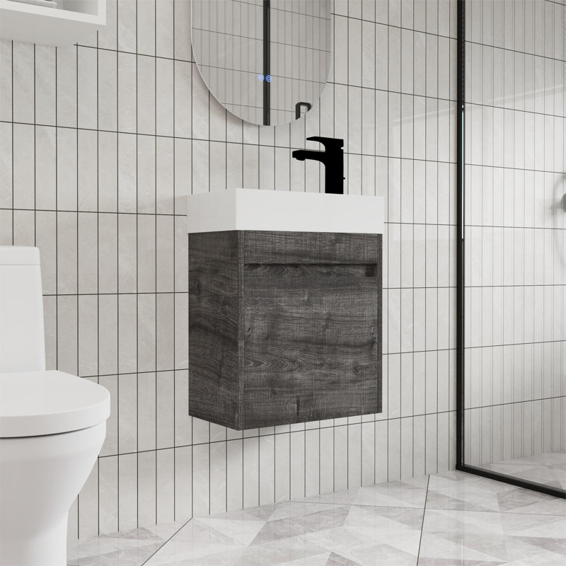 Ensemble de meuble-lavabo simple 18 po Ashrit, gris
