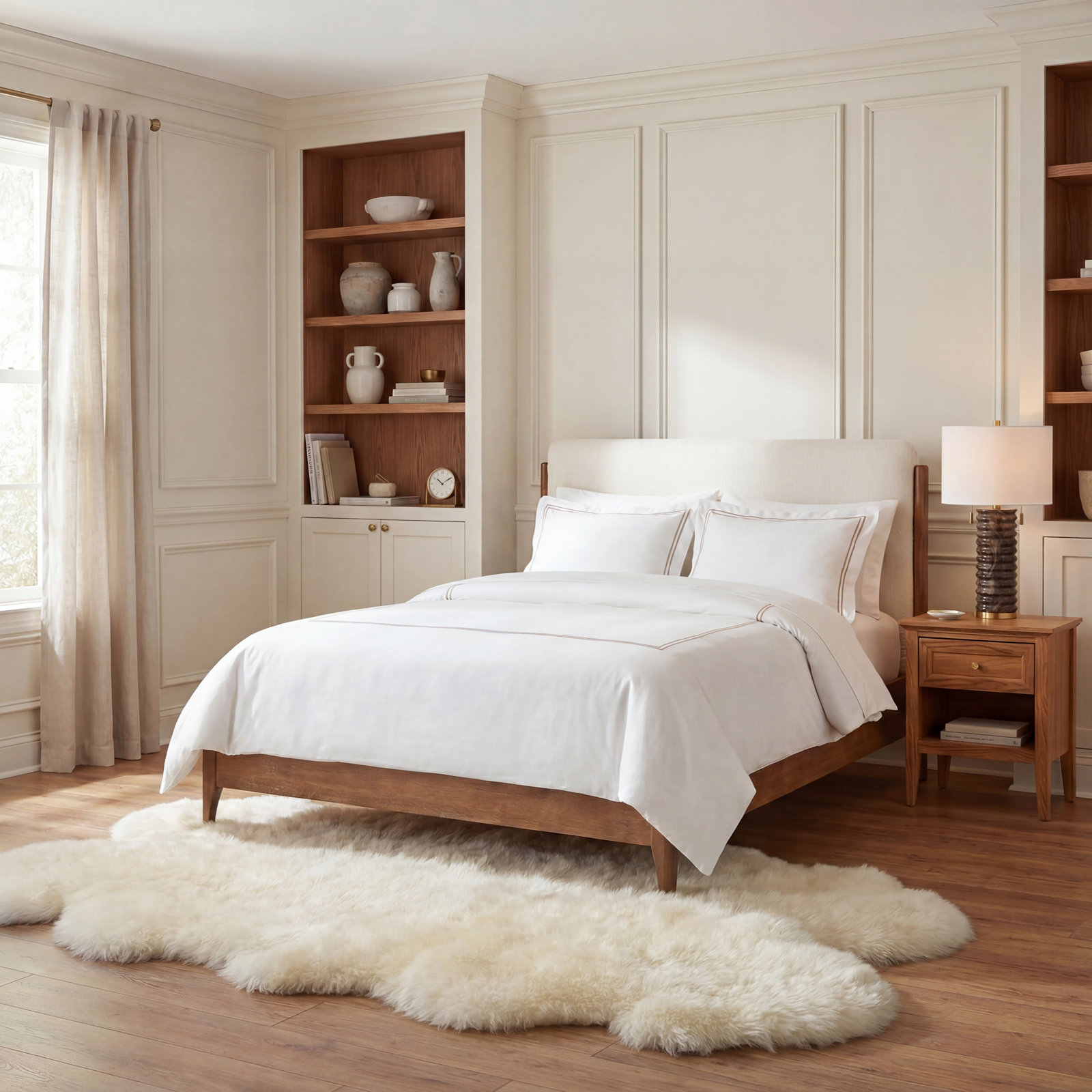 Mera Sheepskin Natural Rug, RECTANGLE 3'7" x 6'