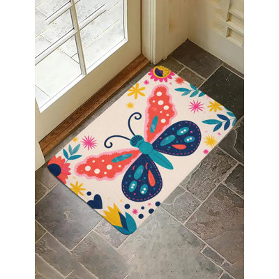 Tapis pour salle de bain Butterfly & Flower, 16 x 24