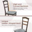 Ensemble de 2 chaises de cuisine en bois rembourrées en lin